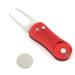 Vulcan Gear Metal Switchblade Divot Tool with Pop-up Button & Magnetic Ball Marker - Lightweight Portable and Fold-able Red