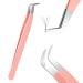 Lash Tweezers for Eyelash Extensions Nano Fiber Tip Tweezers High Precision Lash Extension Tweezers Eyelash Tweezers Professional Volume Lash Tweezers for Lash Extension Supplies (Pink) Fiber Tip Boot Tweezer