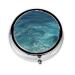 The Deep Oceanround Pill Box 3 Compartment Round Pill Box Organizer # Portable Travel Pill Box for Traveling.