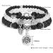 Soulnioi Natural Agate Bead & Obsidian Pendant Bracelet Set + 2 Hexagon Pillar Necklace - Chakra Balancing Jewelry Gift - Buy Online on GoSupps.com