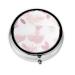 Hand-Painted Floral Line Patternround Pill Box 3 Compartment Round Pill Box Organizer # Portable Travel Pill Box for Traveling.