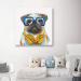 Yidepot Pug French Bulldog Wall Art - Colorful Puppy with Glasses | 60x60CM Canvas Poster for Kids' Room - Buy Online on GoSupps.com