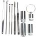Stainless Steel Reusable Ear Wax Removal Kit with Utility Ear Tip Set and Key Chain Case - Buy Online on GoSupps.com
