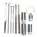 cyrank 6 Pcs Ear Pick Earwax Removal Kit Ear Wax Removal Kit Ear Cleansing Tool Set Stainless Steel Ear Pick Earwax Remover for Keychain Hanging