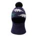 XIAOHAWANG Winter Warm Baby Hood Hats Kids Knit Earflap Caps Fleece Lining Hat Scarf for Toddler Boys Girls 3-10 Years Navy Dinosaur