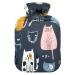 Hot Water Bottles with Cover Cartoon Cat Hot Water Bag for Pain Relief Sore Muscles Arthritis Heating Bottles 2 Liter