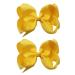 2Pcs Ribbon Hair Bow Clips Barrettes 6 Inch Ribbons Hair Bows Ponytail Holder Bow Hair Clip Cheerleading Hairpin Hair Styling Accessories for Girls Women Birthday Christmas Valentine Wedding (Yellow)
