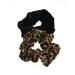 Zac's Alter Ego Set of 2 Hair Scrunchies - Velvet Leopard Print & Plain Velvet