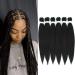 Pre-stretched Braiding Hair 26 inch 6 Packs Professional Synthetic Fiber Crochet EZ Braids Yaki Texture Braiding Hair Extensions 26 Inch (Pack of 6) 1B