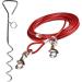 Dog Tie Out Cable with 18" Spiral Ground Stake Spike - Out for Outdoor Yard and Camping - Small to Medium Dogs (18" 45CM Stake 18" 45CM Stake) - Buy Online on GoSupps.com