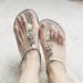 Silver Press on Toenails Short Square Fake Toenail Mirror Art - 24Pcs Glitter Full Cover Nail for Women and Girls - Buy Online on GoSupps.com