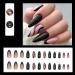 Justotry 24-Piece Stiletto Nails Set Glitter Black French Press-On Nails & Pink Almond Art Artificial Short Fingernails for Women - Buy Online on GoSupps.com