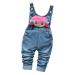KIDSCOOL SPACE Baby Denim Overalls 3D Cute Cartoon Knitted Jean Dungarees 2-3 Years Cute Girl
