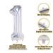 Laser Silver Number 1 Foil Balloon - 40 Inch Birthday Party Decoration Supplies - Buy Online on GoSupps.com