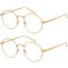 ADEWU Round Glasses Without Prescription Anti Blue Light Computer Gaming Glasses Eye Protection Women Men 2pcs*gold-1