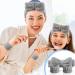 AOMIG Spa Headbands for Women - 3-Piece Gray Set with Fluffy Bowknot and Wrist Straps - Buy Online on GoSupps.com