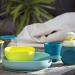 Baba Silicone Feeding Meal Set - 4 Piece Set with Plate, Bowl, Cup, and Spoon - Strong Suction Pad - Blue Color - For Babies and Children - Buy Online on GoSupps.com