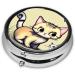Cat and Butterfly Round Pill Box | 3 Compartment Travel Organizer | Portable Pill Box for International Shipping - Buy Online on GoSupps.com