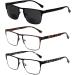 Buy 3 Pack Bifocal Reading Glasses | Square Metal Spring Hinge Sunglasses for Men & Women - 2.5x Magnification - Buy Online on GoSupps.com