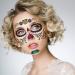 Day of The Dead Sugar Skull Face Temporary Tattoos Set with Flower Crown Headband - Perfect for Halloween Masquerade Party - Buy Online on GoSupps.com