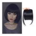 Bangs Hair Clip Fringe Bangs Synthetic Hair Extensions Clip in Bangs 6" Short Straight Hairpiece Thick Natural Front Neat Bangs with Temples for Women Girls Bangs Clip in Hair (Color : 1b Size : 6i 6inches 1b