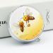 Round Bee Love Honey Print Pill Box - 3 Compartment Portable Pill Organizer - Decorative Metal Pocket Pill Case - Buy Online on GoSupps.com