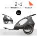 Hauck 2in1 Dryk Duo Bike Trailer for Kids | Double Bicycle Trailer & Pushchair | XL Storage | Grey - Buy Online on GoSupps.com