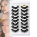 8 Pairs Fluffy Wispy Natural False Eyelashes(G880-G889) - Reusable - 3D Effect Russian Strip Fake Lashes D Curl Naturally Thick Eyelashes G887