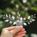 Vakkery Wedding Hair Comb Silver Crystal Flower Hair Combs Slides Bridal Hair Accessories for Women and Girls