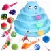 Wefine 14 PCS Cat Toys for Indoor Cats Kitten Pet Interactive Fun Roller Exerciser Track Toys 3 Level Cat Teaser Ball Toys with 3 Colorful Balls Cat Feather Wand Toys - Buy Online on GoSupps.com