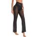 Verdusa Women's Rhinestone Mesh Rave Pants - High Waist Flared Bell Dance Bottom in Black - Size Large - Buy Online on GoSupps.com