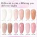 VENALISA 3 in 1 Rubber Base Gel Nail Polish Set - 6 Colors Nude Pink Milky White & Sheer Pink | Strengthener for Beautiful Nails - Buy Online on GoSupps.com