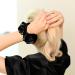 YEEPSYS Large Satin Scrunchy for Women - Elastic Ponytail Holder - Soft Hair Care - Black - Buy Online on GoSupps.com