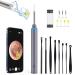 Ear Wax Removal Ear Cleaner with Camera Earwax Removal kit with 8 Ear Pick Ear Cleaner with Camera and Light Ear Cleaning Kit 1296P Ear Camera for iOS Android Gray