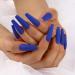 Funyrich Long Coffin Press on Nails Blue (24 Pcs) - Ballerina Matte Full Cover False Nails for Women and Girls - Buy Online on GoSupps.com