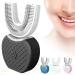 Ultrasonic Toothbrush Electric Sonic Toothbrush Automatic Cleaning Toothbrush U-Shaped Teeth Whitening Brush 360 Ultrasonic Electric Toothbrush for Adult(Black) - Buy Online on GoSupps.com