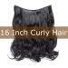 Buy Natural Black Silk-Co Wavy Hair Extensions with Rubber Band | 40cm Invisible Cord Synthetic Hair for Women - Buy Online on GoSupps.com