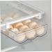 Uonlytech Egg Storage Box Bandejas Para Comida Fridge Crisper Refrigerator Hanging Egg Holder re-usable White 30.5X20X8.5cm - Buy Online on GoSupps.com