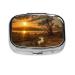 Last Sun Rays Printing 2 Compartment Small Pill Case Cute Small Pill Box Purse Pill Boxs Travel Pill Organizer for Pocket Purse and Travel Gifts