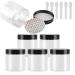 Tianzd 6 pieces Small 200 ml Transparent plastic empty cream can with black lid 200 g empty socket screw box sheet metal cans cosmetic containers 6 pieces spatula transparent 200ml