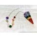 Handcrafted 7 Chakra Crystal Pendulum for Healing and Scrying - Genuine Gemstone Dowsing Tool with Orgonite Point and Chakra Beads Chain - Buy Online on GoSupps.com