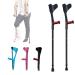 LINYUES Crutches 1 Pair Forearm with Open Cuffs Folding Aluminum Walking 10-Level Height Adjustable Ergonomic Handles Suitable for Men and Women Height 140-185Cm/Black (Blac