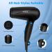 Aigostar 2400W Travel Hair Dryer | Ionic Hairdryer with 3 Heat Settings | Lightweight & Foldable | Fast Drying | Black - Lena - Buy Online on GoSupps.com