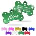 Ibera Gifts - Personalized pendants for small to medium -sized dogs and cats in bone shape - engraving dog brand collar dog neck band Name Dog (green stars) stars green