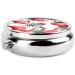 Flamingo Bird Green Leaf Round Pill Box | 3 Compartment Portable Travel Organizer for Vitamins & Medications - Buy Online on GoSupps.com