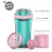 Artoid Mode 24-Ounce Fitness Protein Shaker Bottle | Dual Mixing Technology with Shaker Balls & Grids | Twist & Lock Protein Box | Cream Pink/Aqua Green - Buy Online on GoSupps.com