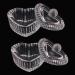 Kalolary heart dappen bowl 2 pieces of nail art clear glass cup dappen DISH glass clear bowl for acrylic liquid powder nail art styling tool
