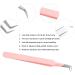 Tweezers for Eyelash Extension Professional Pink Stainless Steel Curved Tip Professional Eyelash Tweezers Striped FADVAN(90 Bend Shape) 90 Bend Shape Pink - Buy Online on GoSupps.com