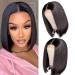 IFly short bob gigs real hair wig 150% density Straight 4x4x1 t Part lace front wig real hair wigs for black women 12 inches (12 inch)