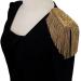 Beaded Crystal Shoulder Patches Motifs Fringe Tassel Epaulets Shoulder Brooches 2 Pieces (Gold B)